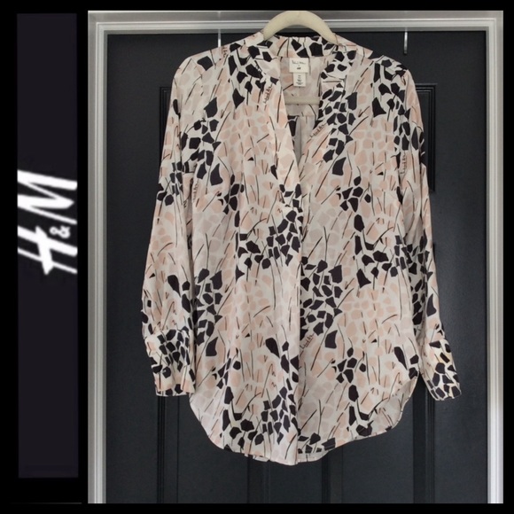 H&M x Richard Allen 60’s Mod Print Blouse - Picture 3 of 5